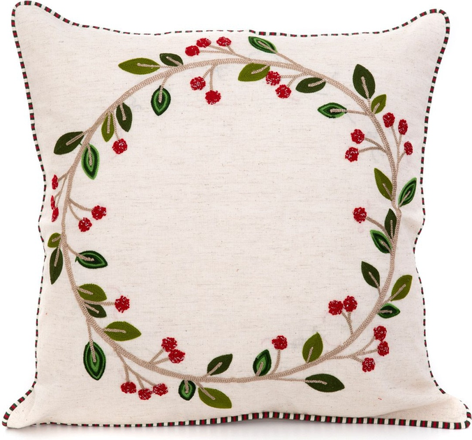 Poszewka Homla Lauf z plecionym wiankiem Beżowa 45 x 45 cm (5904183862804) - obraz 1