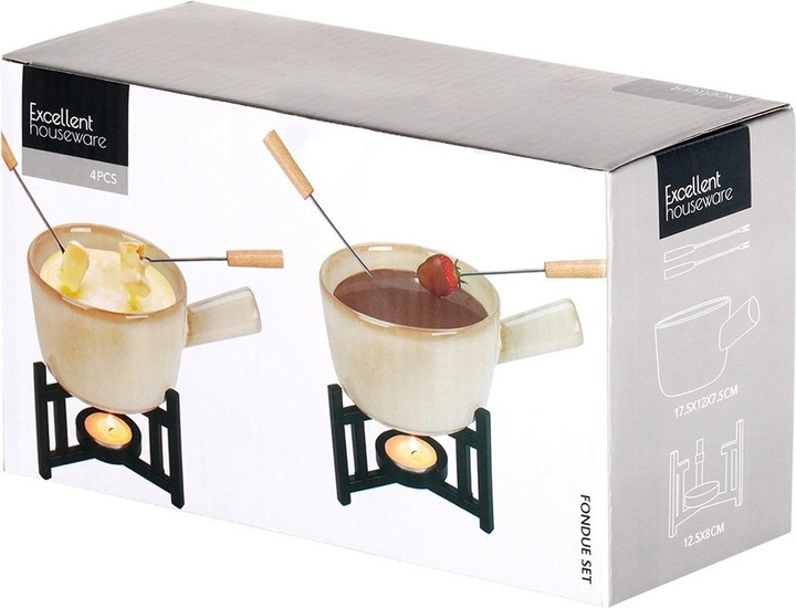 Набір для фондю Excellent Houseware фарфоровий 450 мл (8720573541879) - зображення 5