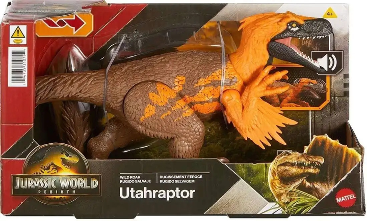 Фігурка Mattel Jurassic World Rebirth Wild Roar Utahraptor 17 см JGC80 (194735310791) - зображення 1