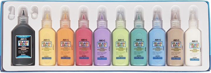 Набір для дитячої творчості Amos Glass Deco Море, 10 кольорів по 22 мл 910170 (8802946500376) - зображення 2