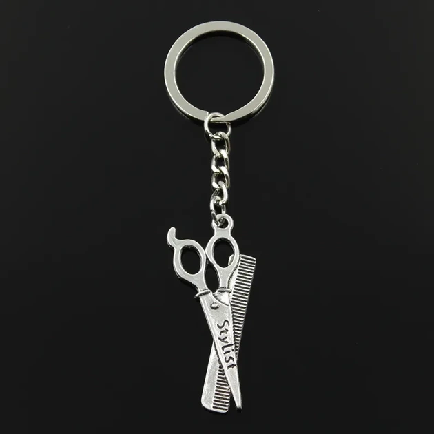 Брелок металлический для ключей, сумок, рюкзаков "Парикмахер, ножницы, расческа FD9". Брелки из металла - Фото 1 Брелок металлический для ключей, сумок, рюкзаков "Парикмахер, ножницы, расческа FD9". Брелки из металла - изображение 1