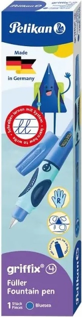 Ручка перова навчальна для правші Pelikan Griffix Blue Sea Синя 805612 (4012700805614) - зображення 3