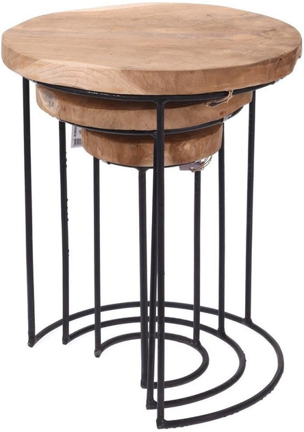 Zestaw stolików do kawy Home Styling Collection metalowe okrągłe 3 szt (8719202392524) - obraz 1