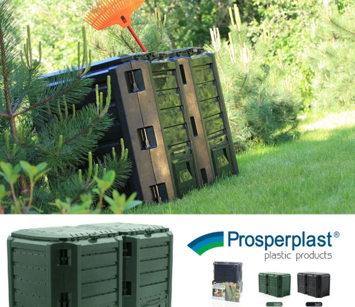 Компостер 1200L Чёрный 1980 x 719 x 826mm 3 сегментный Prosperplast - изображение 4