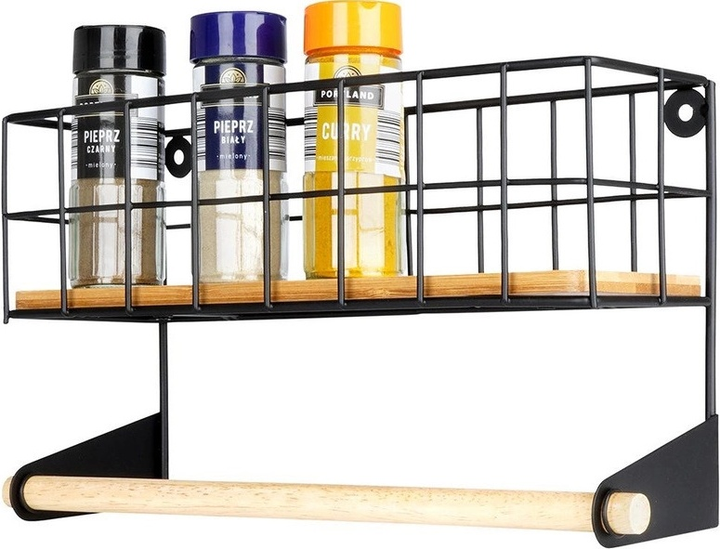 Тримач для паперових рушників Vilde з полицею металевий чорний 32 x 10 x 18 см (5904316422936) - зображення 12