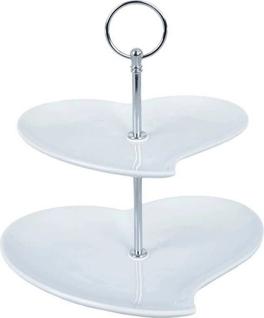 Patera dwupiętrowa Orion porcelanowa Biała 21 cm (8712442078340) - obraz 1