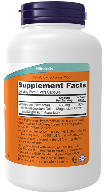 Suplement diety Now Foods Magnez 400 mg 180 kapsułek (733739012838) - obraz 2