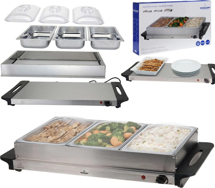 Podgrzewacz elektryczny do potraw Excellent Electrics z 3 pojemnikami 2 l (8718158102331) - obraz 5