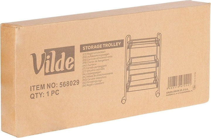 Візок для зберігання Vilde металевий чорний 3-рівневий 44 x 26 x 63 см (5904316472221) - зображення 10