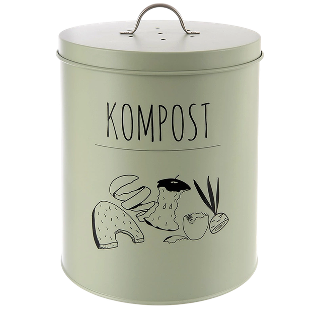 Контейнер для харчових відходів Orion з вугільним фільтром металевий 8 л Зелений (8592381220068) - зображення 1