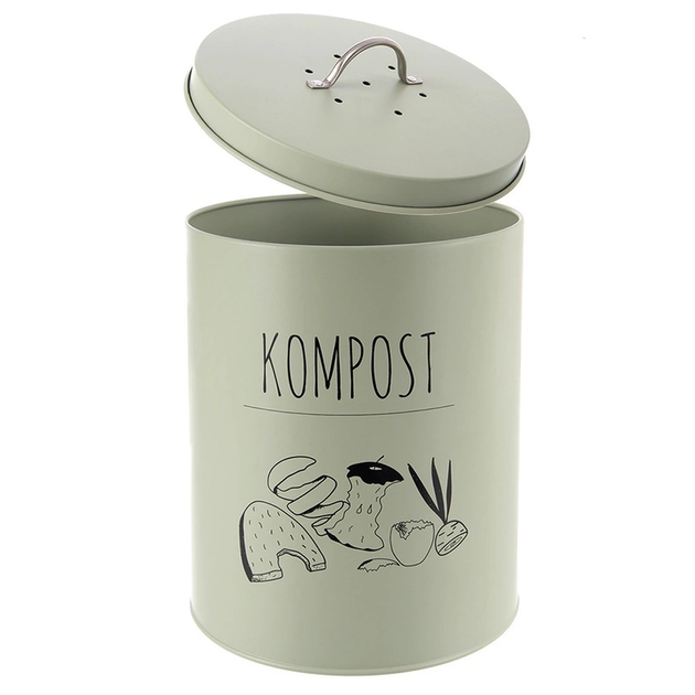 Контейнер для харчових відходів Orion з вугільним фільтром металевий 8 л Зелений (8592381220068) - зображення 3