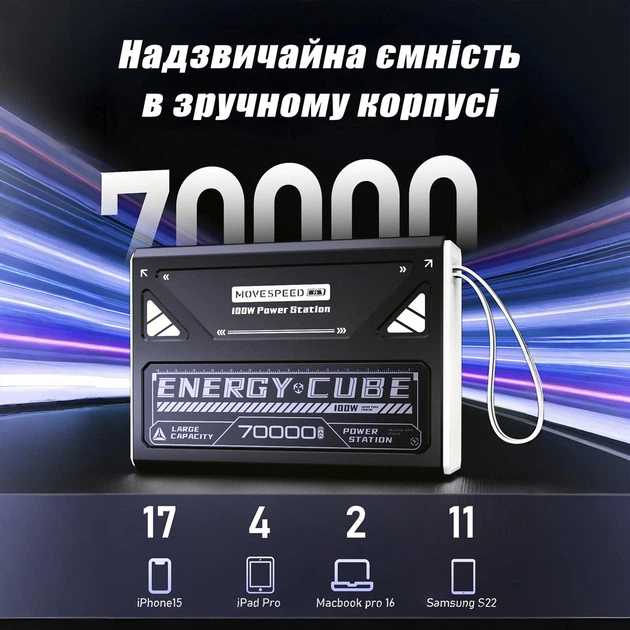❤️スマホ転送・GPS❤️XP70など９台セット★今はバッテリー付き Павербанк MOVESPEED Z70 Pro Max 70000mAh 140W: 4 800 грн