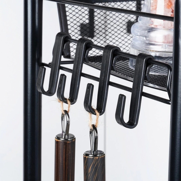 Візок для зберігання Vilde металевий чорний 4-рівневий 44 x 26 x 84 см (5904316472214) - зображення 4