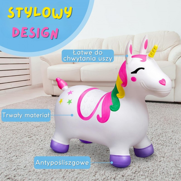 Стрибун Woopie Єдиноріг Білий (5906280654573) - зображення 6
