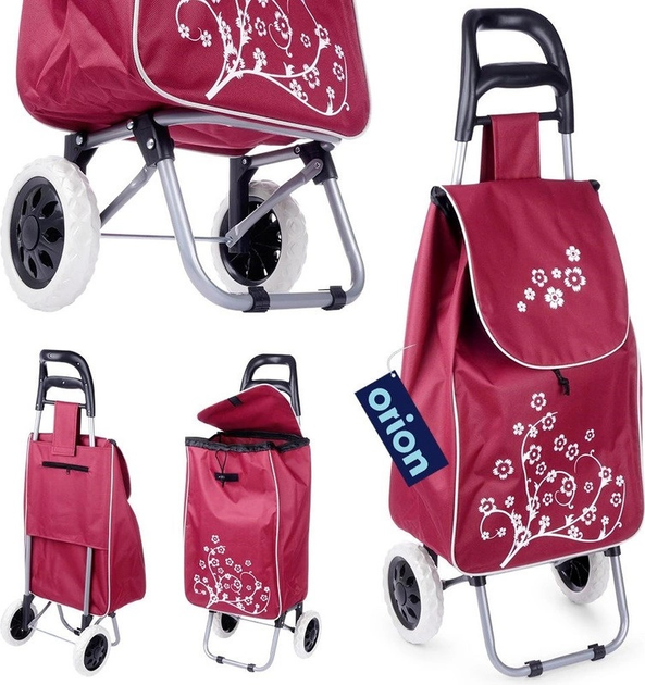 Візок з сумкою для покупок Orion бордовий 30 л (8592381151249) - зображення 8