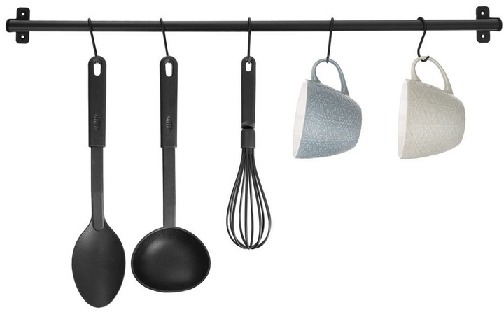 Вішак для кухонного приладдя Orion Radka металевий чорний 78.5 см (8592381175030) - зображення 1