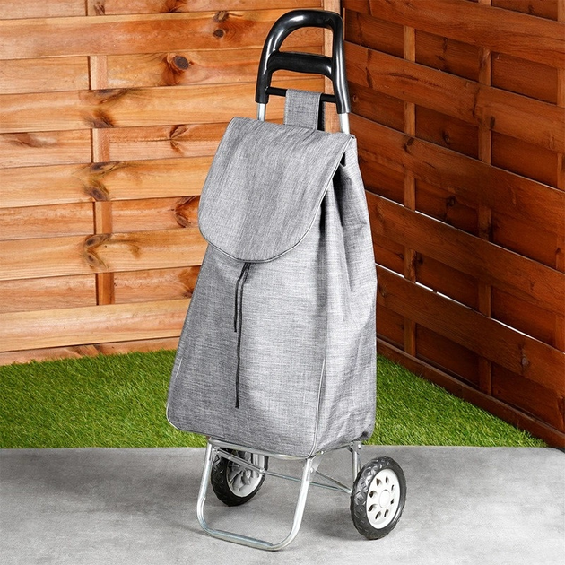 Візок з сумкою для покупок Vilde сірий 30 л (5904316493523) - зображення 6