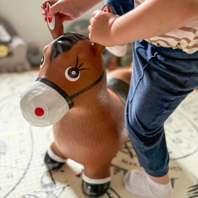 Skoczek gumowy do skakania Woopie  Konik + Pompka (5906280654603) - obraz 6