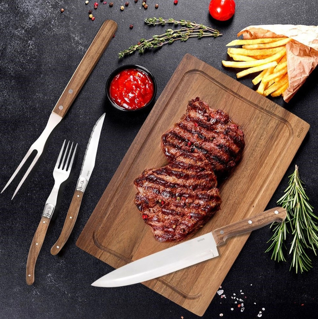 Набір столових приборів для стейків і бургерів Orion 15 предметів (8592381191054) - зображення 9