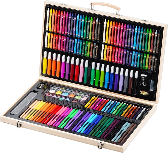 Художній набір для малювання Free & Easy у дерев’яній валізці 180 ел (8720573114837) - зображення 1