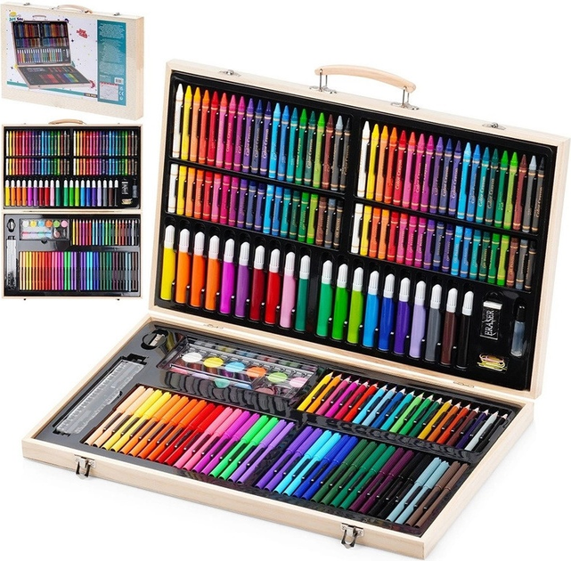 Художній набір для малювання Free & Easy у дерев’яній валізці 180 ел (8720573114837) - зображення 7