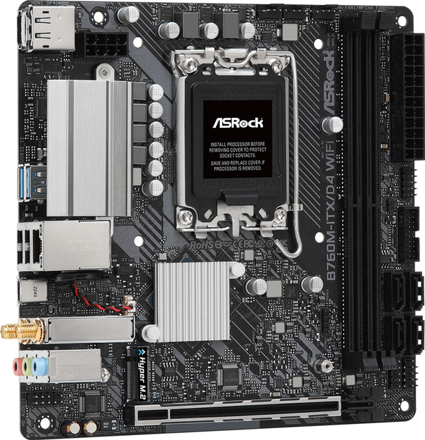 Материнська плата ASRock B760M-ITX/D4 WiFi (s1700, Intel B760, PCI-Ex16) (H2M0XB131746) - Уцінка - зображення 3