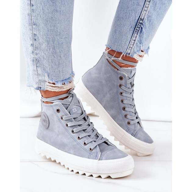 Жіночі кеди високі Big Star EE274115 38 Світло-блакитні (5900714132613) (955555909990523) - Уцінка - зображення 1