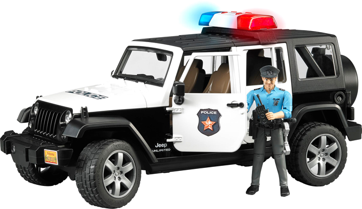 Zabawka Bruder Jeep Wrangler Unlimited Rubicon Police z figurką policjanta (02526) (955555911132510) - Outlet - obraz 1