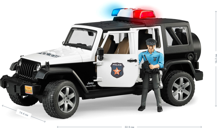 Zabawka Bruder Jeep Wrangler Unlimited Rubicon Police z figurką policjanta (02526) (955555911132510) - Outlet - obraz 2