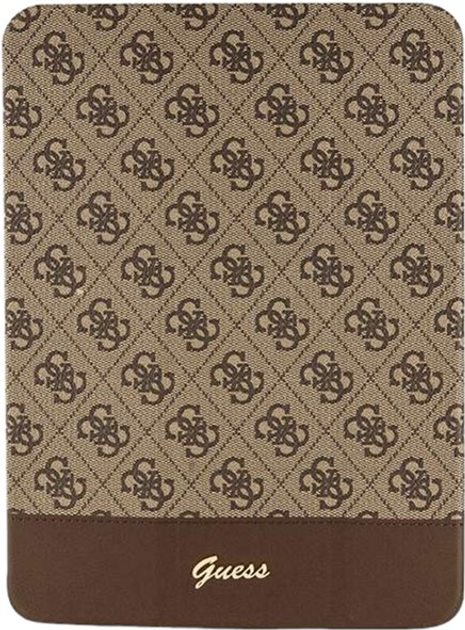 Etui z klapką Guess 4G Stripe Allover GUFC11PS4SGW do Apple iPad 10.9" Brązowy (3666339111571) (955555907135840) - Outlet - obraz 1