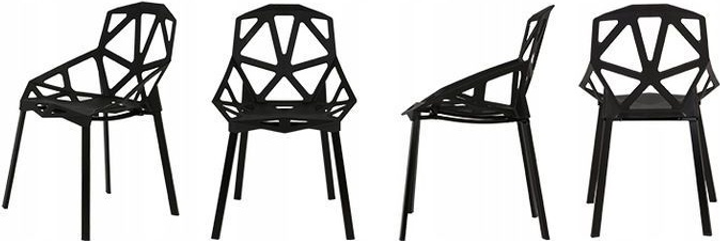 Набір стільців для кухні та вітальні ModernHome by Multistore PC-015 4 шт Чорні (5903089064770) (955555911717534) - Уцінка - зображення 6