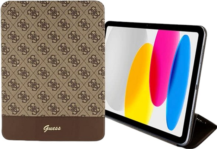 Etui z klapką Guess 4G Stripe Allover GUFC11PS4SGW do Apple iPad 10.9" Brązowy (3666339111571) (955555907135840) - Outlet - obraz 4
