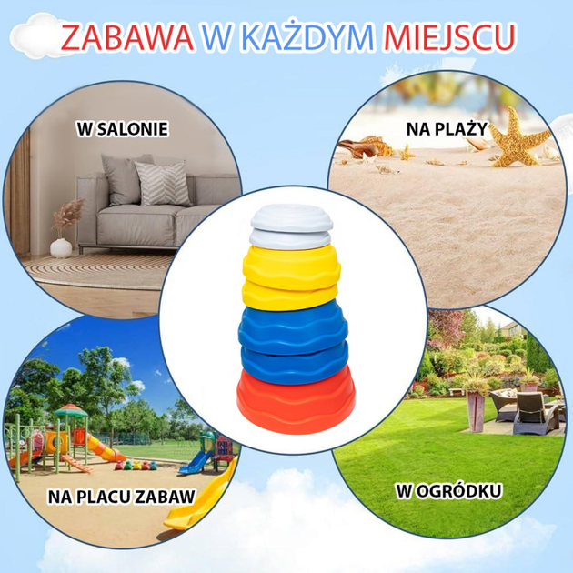 Ścieżka sensoryczna Woopie Balansująca Modułowa Kamienie 5 elementów (5906280654320) - obraz 8
