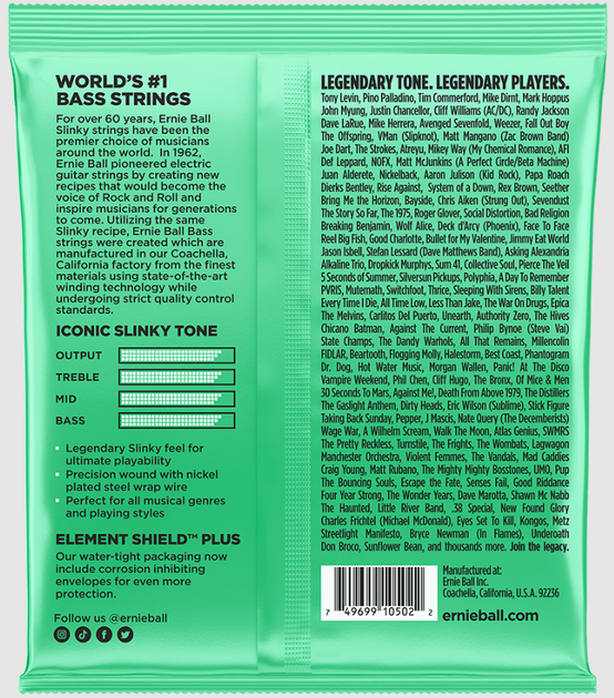 Струны для бас-гитары Ernie Ball 2841 Hyper Slinky Bass Nickel Wound 40/100 - изображение 2