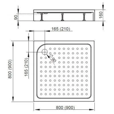 Душовий піддон Radaway Rodos C Compact 800x800x165 Білий (4K88155 04) - изображение 3