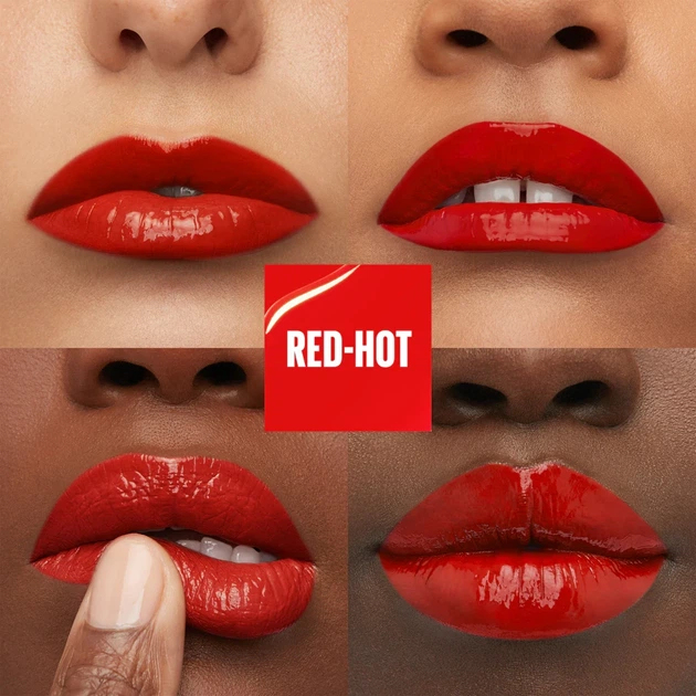 Maybelline SuperStay Vinyl Ink Стійка рідка помада для губ із глянсовим фінішем No 25 "Red Hot" - Фото 3 Maybelline SuperStay Vinyl Ink Стійка рідка помада для губ із глянсовим фінішем No 25 "Red Hot" - зображення 3