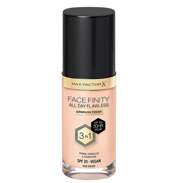 Max Factor Facefinity All Day Flawless 3-in-1 Foundation SPF 20 Тональная основа 3 в 1 № 55 - Фото 1 Max Factor Facefinity All Day Flawless 3-in-1 Foundation SPF 20 Тональная основа 3 в 1 № 55 - изображение 1