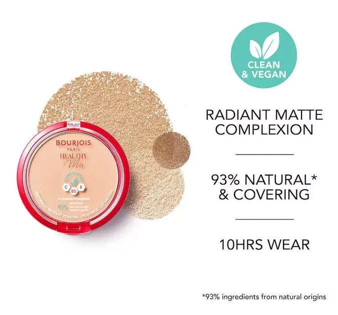 Bourjois Healthy Mix Clean Powder Компактна пудра для обличчя No 02 "Vanilla" - зображення 3