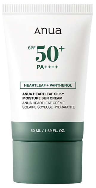 Сонцезахисний крем Anua Heartleaf Silky Mild Sunscreen зволожувальний м'який Spf 50+ PA++++ 50 мл (8809640736889) - зображення 1