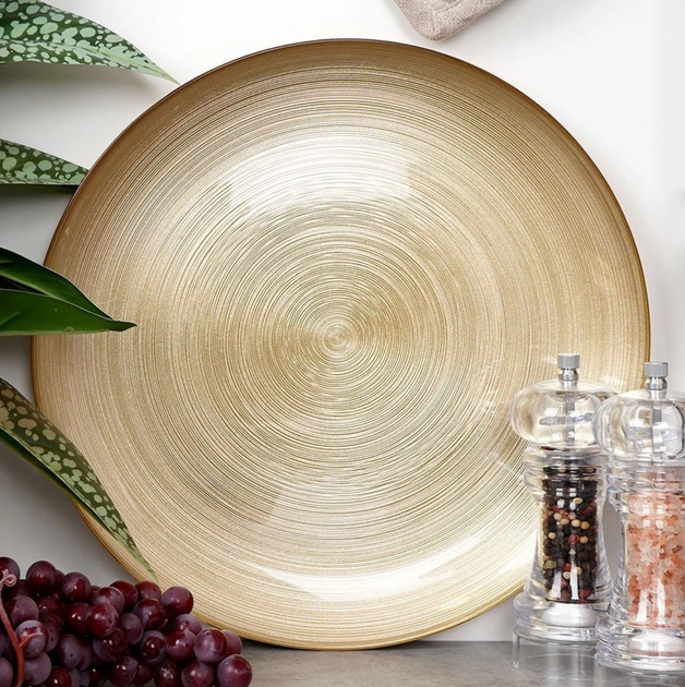 Тарілка обідня Vilde скляна 32.5 см Золота (8720573246798) - зображення 3