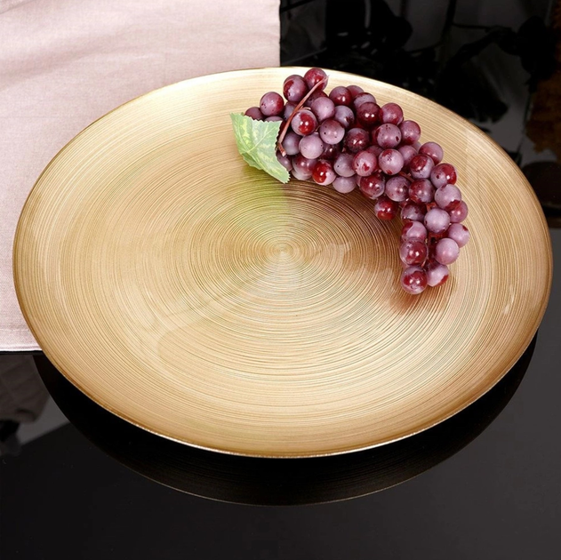 Тарілка обідня Vilde скляна 32.5 см Золота (8720573246798) - зображення 6