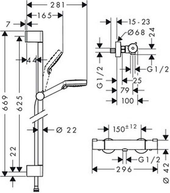 System prysznicowy z termostatem Hansgrohe Crometta (27812400) - obraz 2
