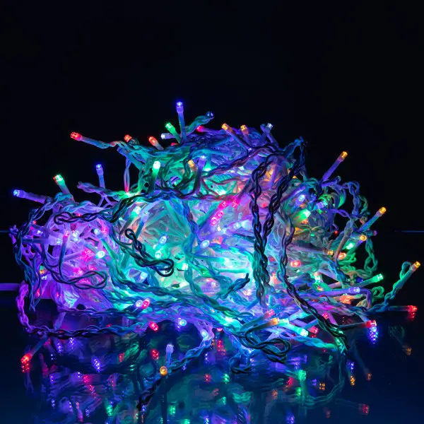 Уличная светодиодная гирлянда Бахрома 20 м 335 LED, белый провод, мультиколор - изображение 3