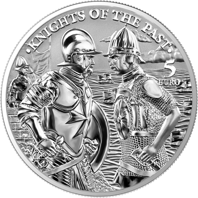 Серебряная монета Мальты Рыцари прошлого Knights of the Past 2022 от Germania Mint - изображение 2