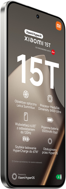 Smartfon Xiaomi 15T 12/512GB Titan Gray (MZB0KYHEU) - obraz 5