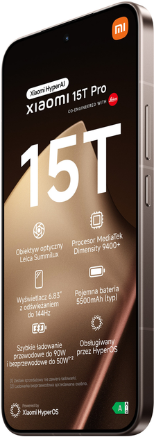 Smartfon Xiaomi 15T Pro 12GB/1TB Mocha Gold (MZB0KV1EU) - obraz 4