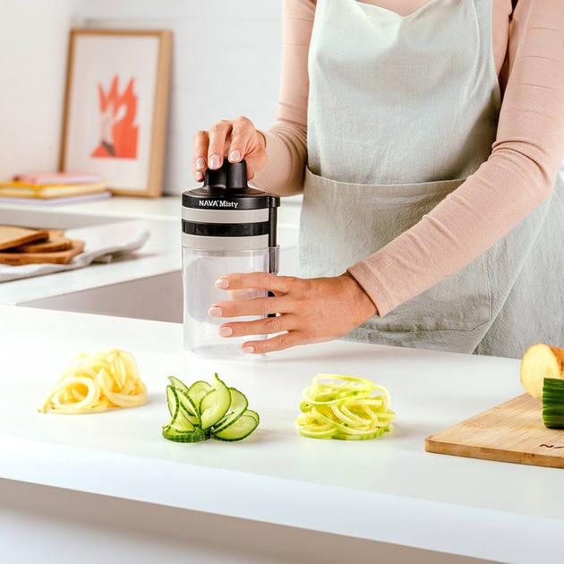 Szatkownica Nava Misty do warzyw i owoców z pojemnikiem spiralna 3 w 1 20 cm (5205746907025) - obraz 4