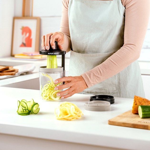 Szatkownica Nava Misty do warzyw i owoców z pojemnikiem spiralna 3 w 1 20 cm (5205746907025) - obraz 6