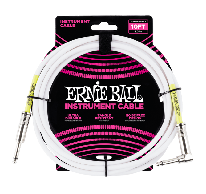 Інструментальний кабель Ernie Ball 6049 Classic Instrument Cable Straight/Angle - White 3м (10ft) - Фото 1 Інструментальний кабель Ernie Ball 6049 Classic Instrument Cable Straight/Angle - White 3м (10ft) - зображення 1