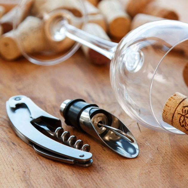 Akcesoria do wina Orion w drewnianym pudełku 5 szt (8592381150198) - obraz 5